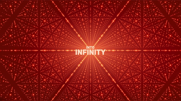 Free Vector vector infinite space background.  glowing stars with illusion of depth, perspective. geometric background with point array as lattice.