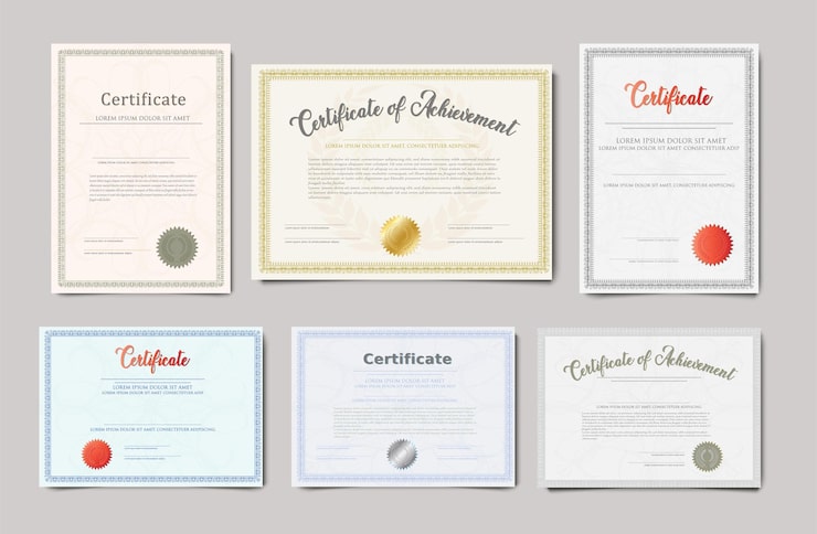 Free Vector vector realistic template  of two certificates
