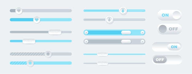 Free Vector vector set of scroll bars button icons sliders web design elements for website or internet page