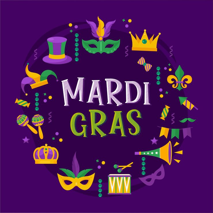 Free Vector vector typographical illustration of mardi gras beauty purple