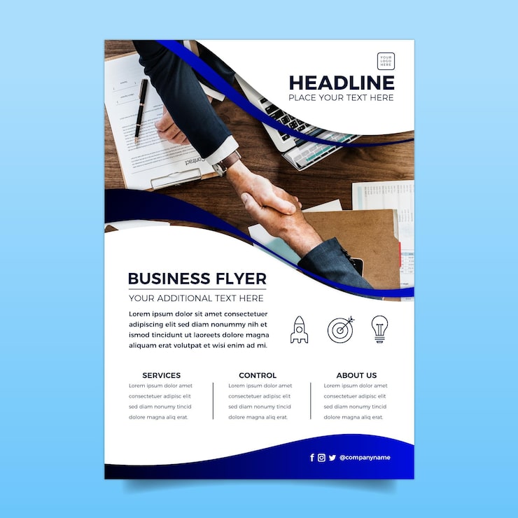Free Vector vertical business flyer template