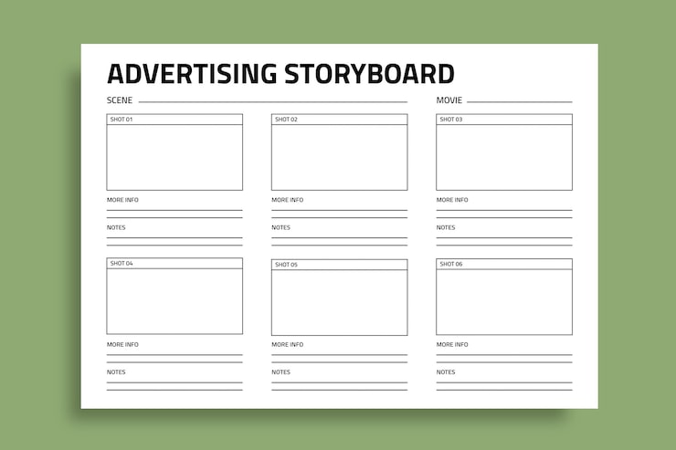 Free Vector video advertising storyboard