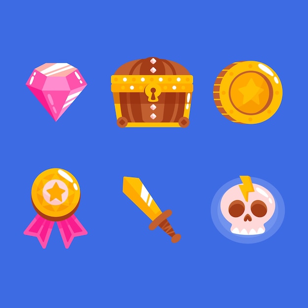 Free Vector video game element set