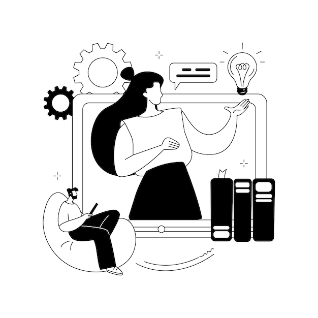 Free Vector video tutorial abstract concept vector illustration web education video blog online courses training elearning tutorial blogger influencer recording watching webinar abstract metaphor