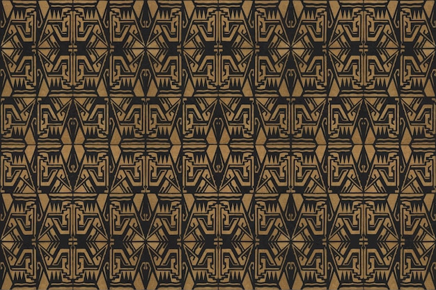 Free Vector vintage art decor golden pattern