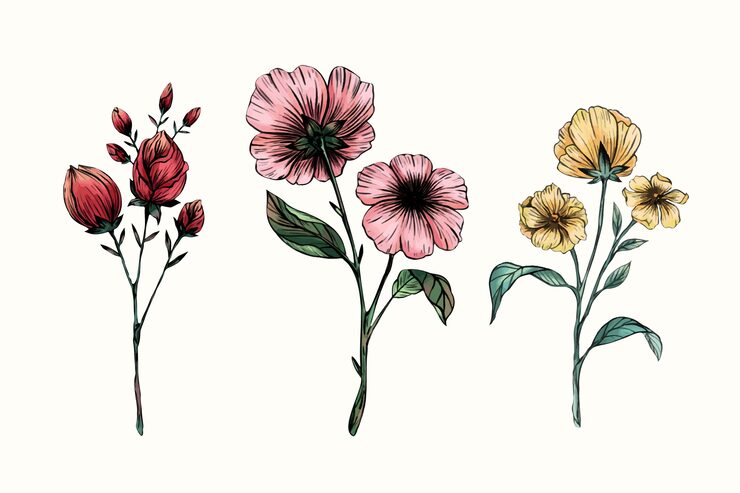 Free Vector vintage botany flower collection
