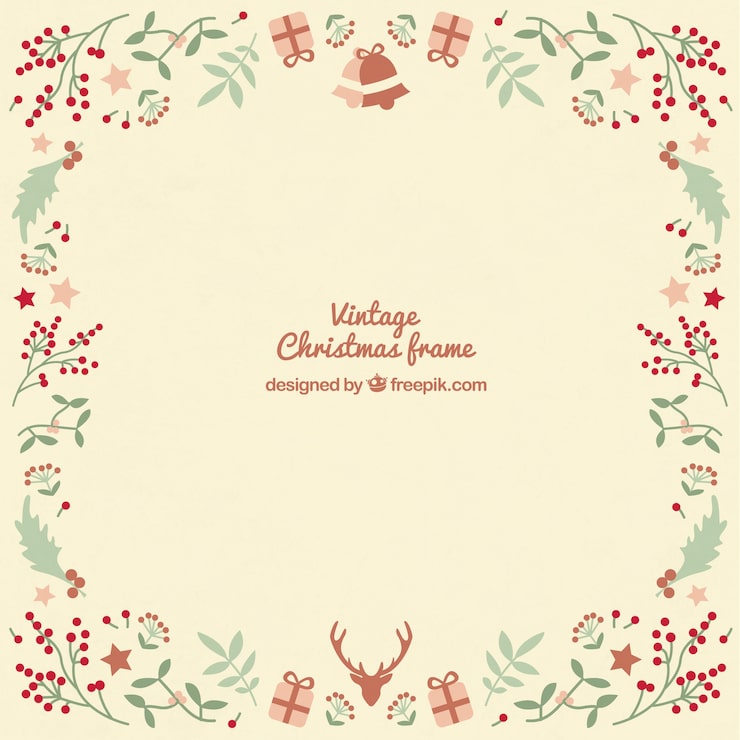 Free Vector vintage christmas frame