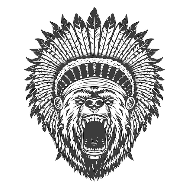 Free Vector vintage logo style bear