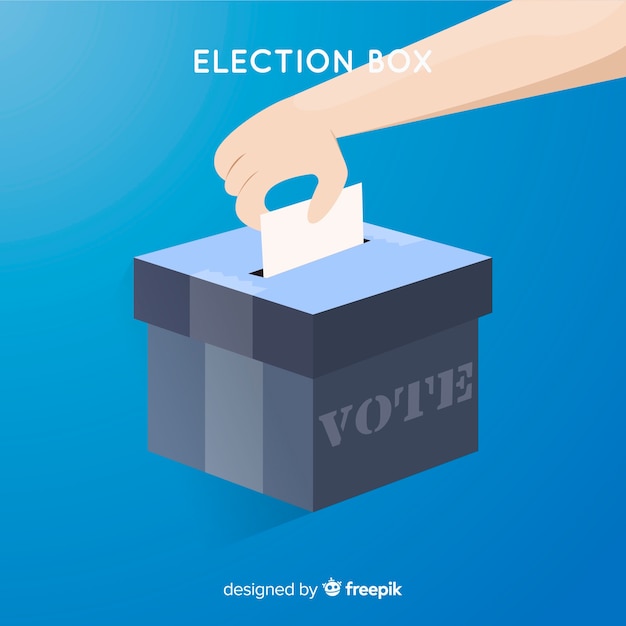 Free Vector voting and election concept with box