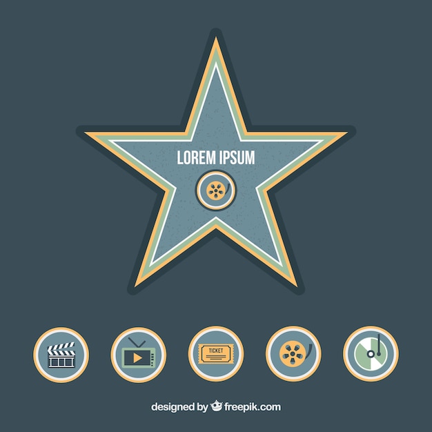 Free Vector walk of fame star background