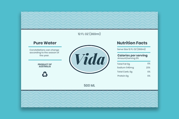 Free Vector water label template design