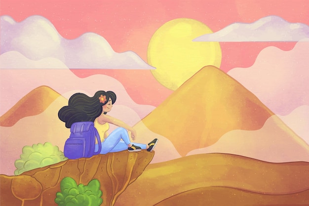 Free Vector watercolor adventure background