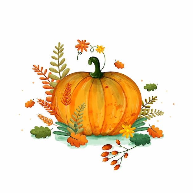 Free Vector watercolor autumn illustration