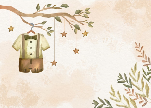 Free Vector watercolor baby boy background