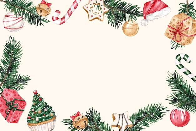 Free Vector watercolor background for christmas season