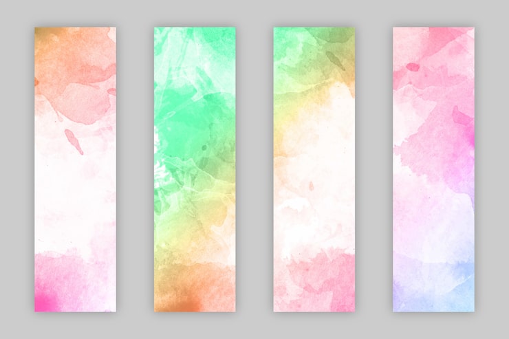 Free Vector watercolor bookmark illustration set