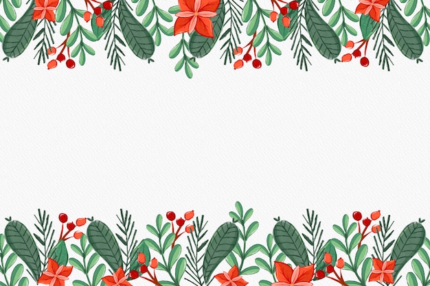 Free Vector watercolor christmas tree branches background