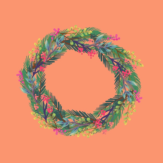 Free Vector watercolor christmas wreath