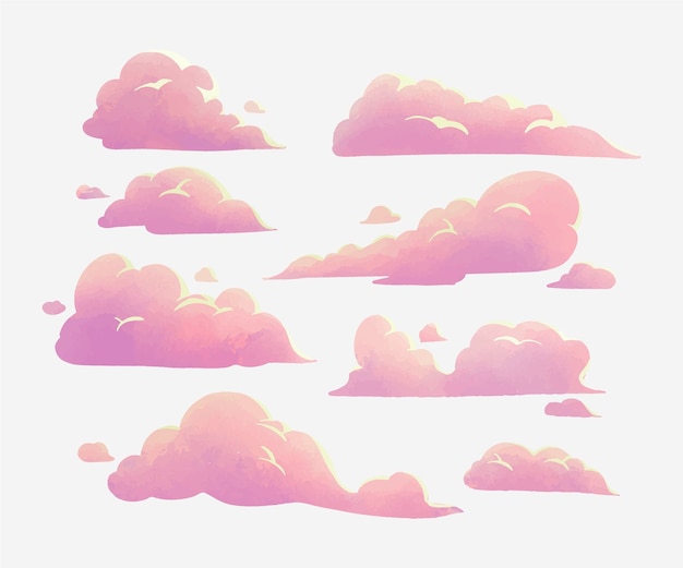 Free Vector watercolor clouds collection