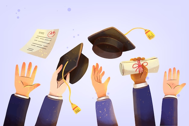 Free Vector watercolor end of school background