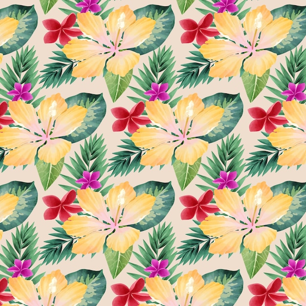 Free Vector watercolor hawaiian shirt pattern design