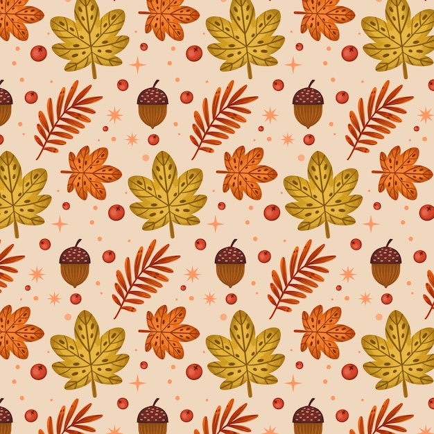 Free Vector watercolor pattern design for fall season celebration