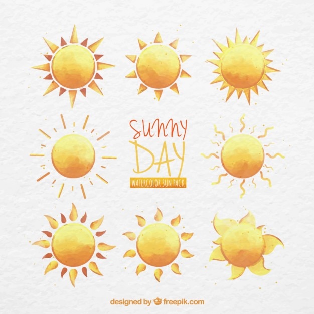 Free Vector watercolor sunny day