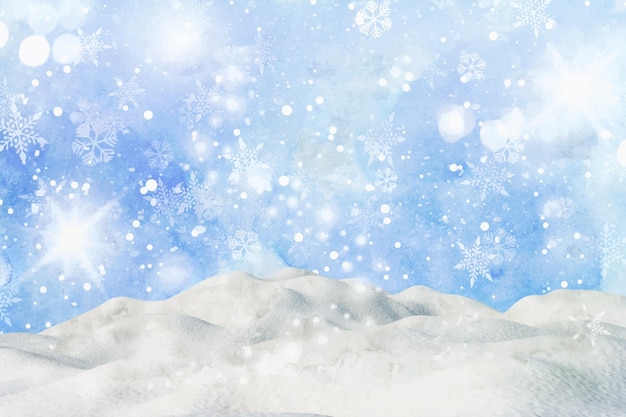 Free Vector watercolor winter landscape