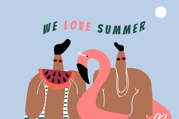 Free Vector we love summer