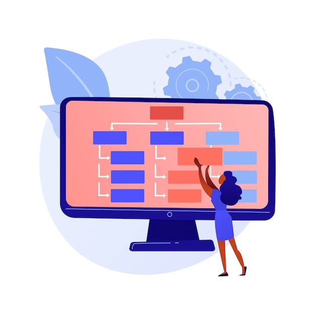 Free Vector web design and content creating. landing page, website, homepage creating design element. female graphics designer, developer flat character concept illustration