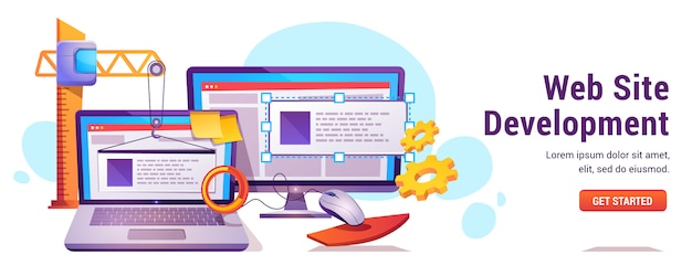 Free Vector web site development, programming or coding