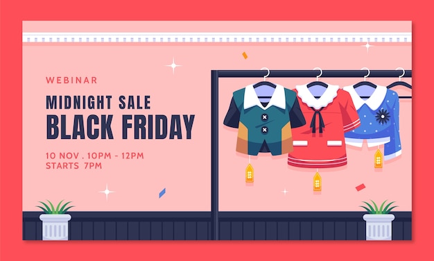 Free Vector webinar template for black friday sales