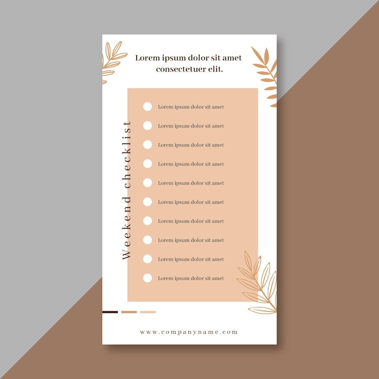 Free Vector weekend checklist instagram story