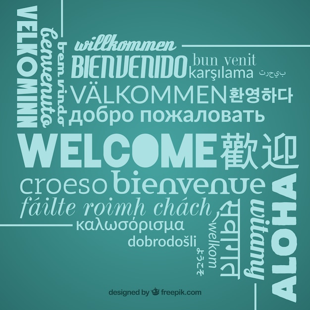 Free Vector welcome composition in different languages