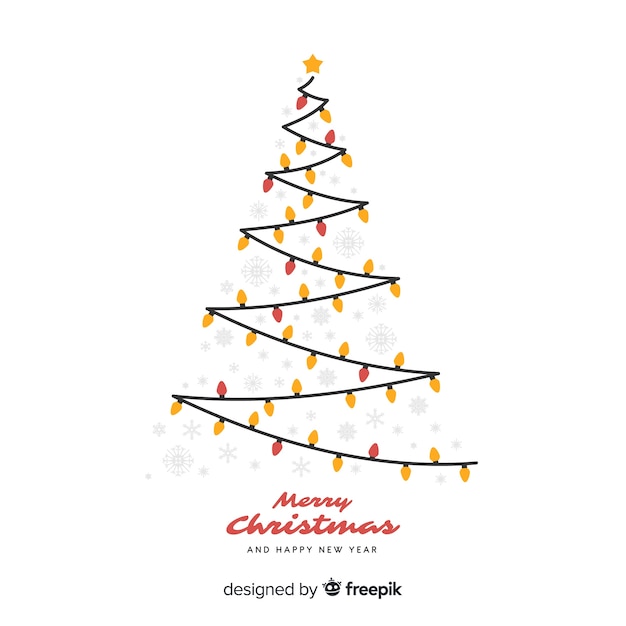 Free Vector white christmas background with light bulb tree