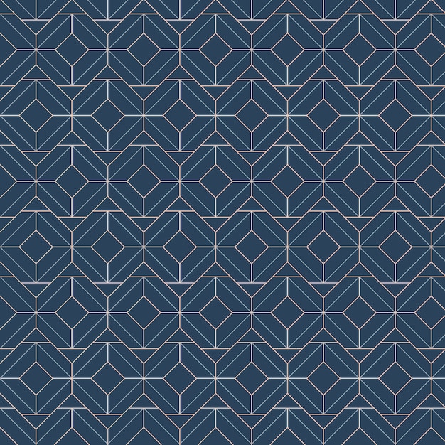 Free Vector white geometric seamless patterns set on a blue background