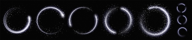 Free Vector white spark circle light effect with magic glow