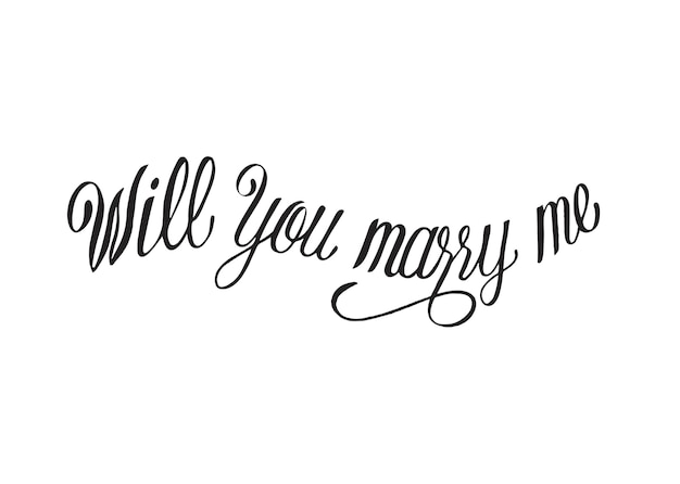 Free Vector will you marry me typography design