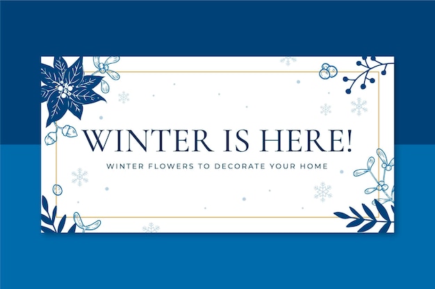 Free Vector winter blog header template illustrated