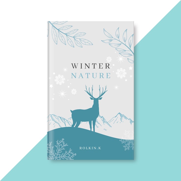 Free Vector winter book cover template