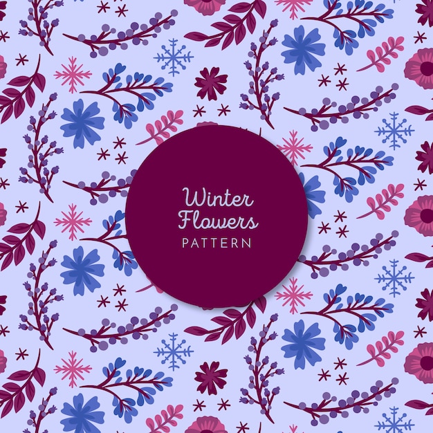 Free Vector winter flowers pattern