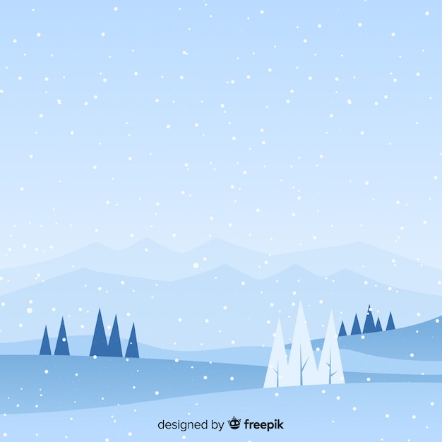 Free Vector winter landscape background