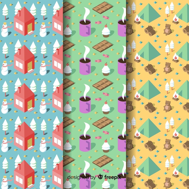 Free Vector winter pattern collection 