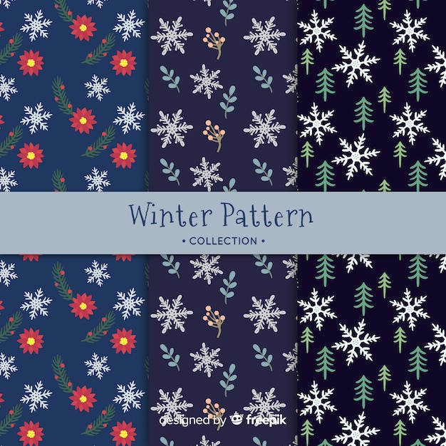 Free Vector winter pattern collection