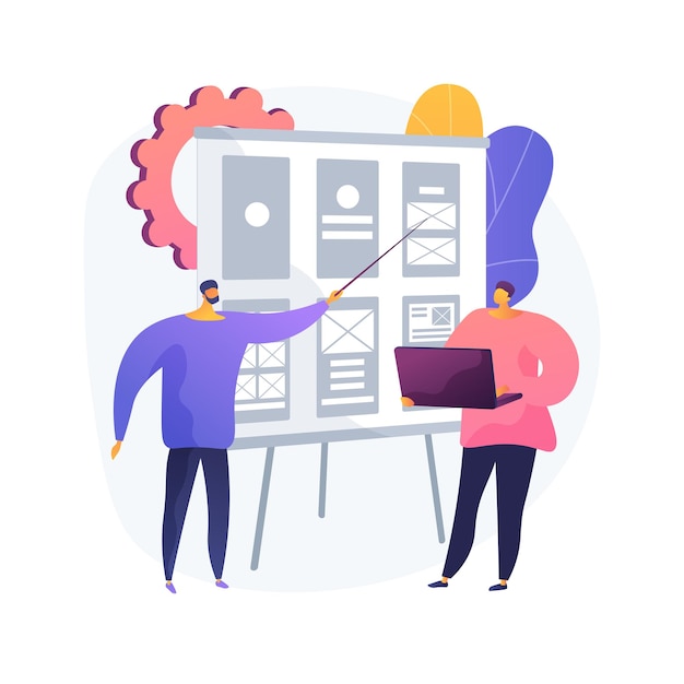 Free Vector wireframe abstract concept   illustration. web page layout, interface element, website navigation, screen blueprint, visual guide, business analyst, user experience, sketch  