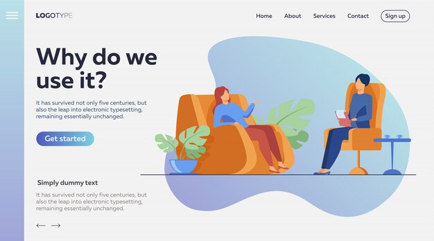 Free Vector woman visiting psychologist