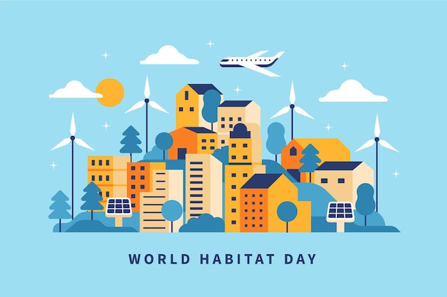 Free Vector world habitat day