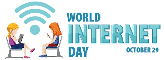 Free Vector world internet day banner design