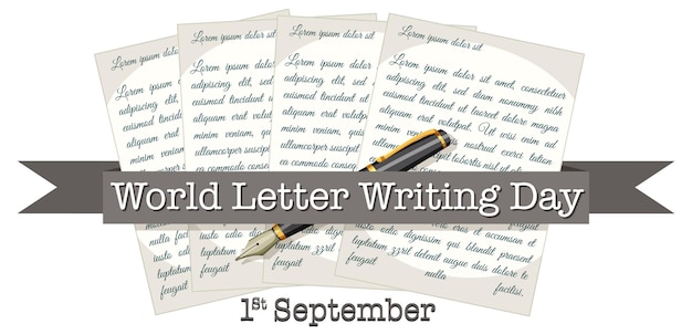 Free Vector world letter writing day banner design