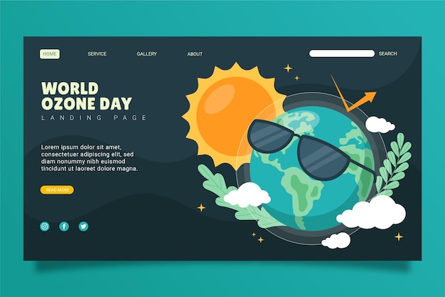 Free Vector world ozone day landing page template